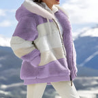 Chaqueta de mujer de paneles con capucha y cremallera