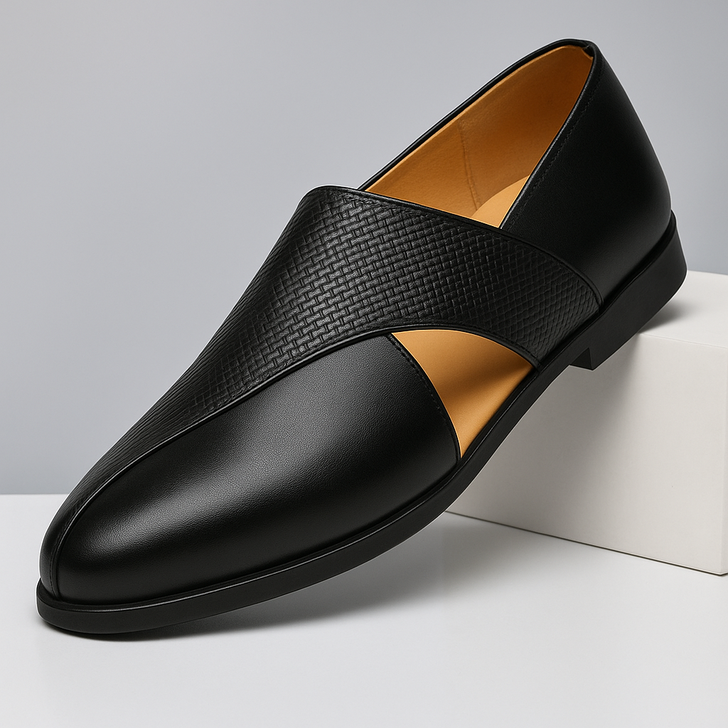 Klassiske loafers til damer med struktureret rem