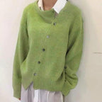 Maglione donna cardigan con bottoni e scollo a V