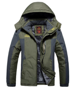 Giacca invernale uomo con cappuccio e chiusura con zip