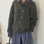 Maglione donna cardigan con bottoni e scollo a V
