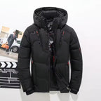 Parka de hombre acolchada de invierno con capucha y bolsillos