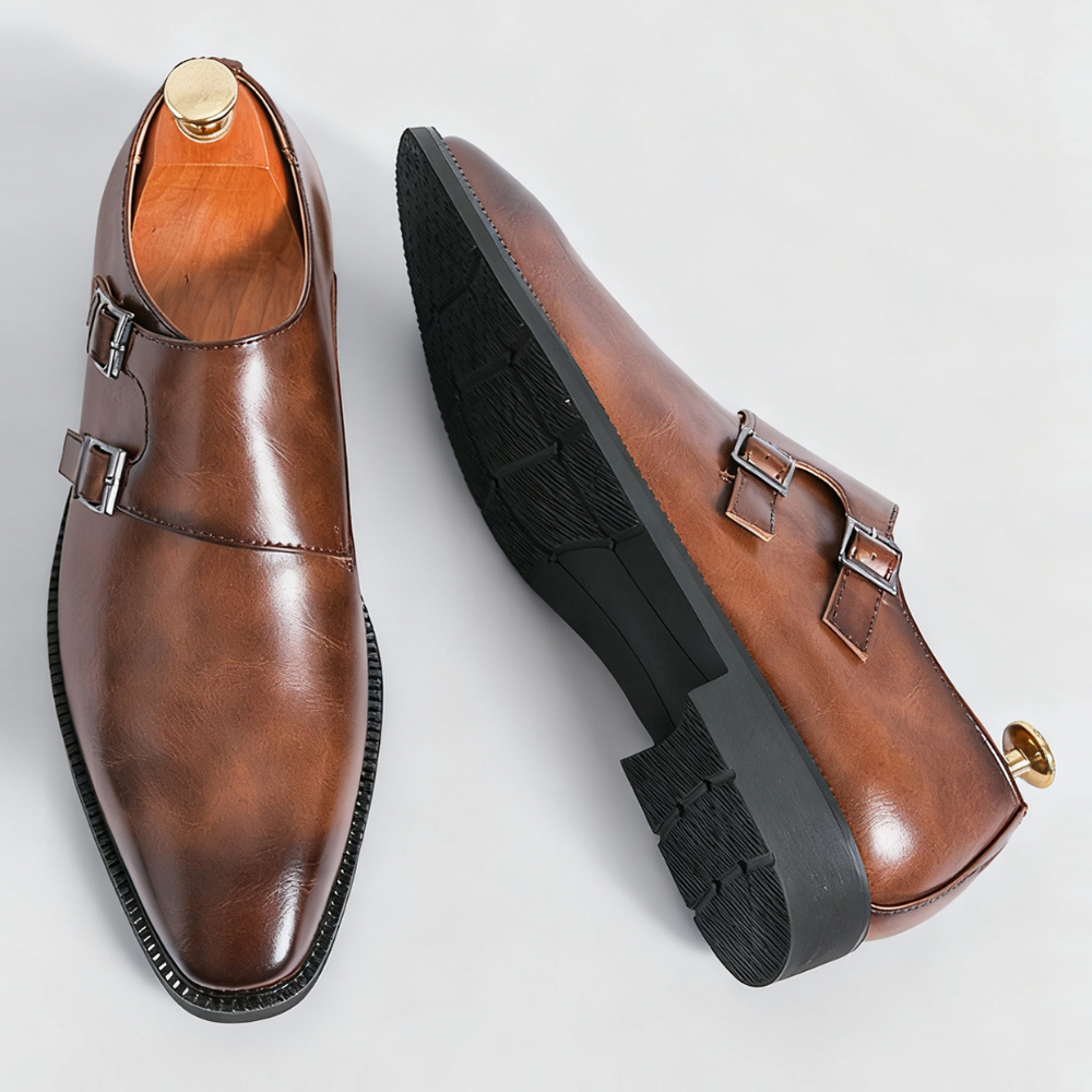 Férfi monk strap mokaszin dupla csattal