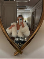 Giacca donna oversize con grande cappuccio, bianca