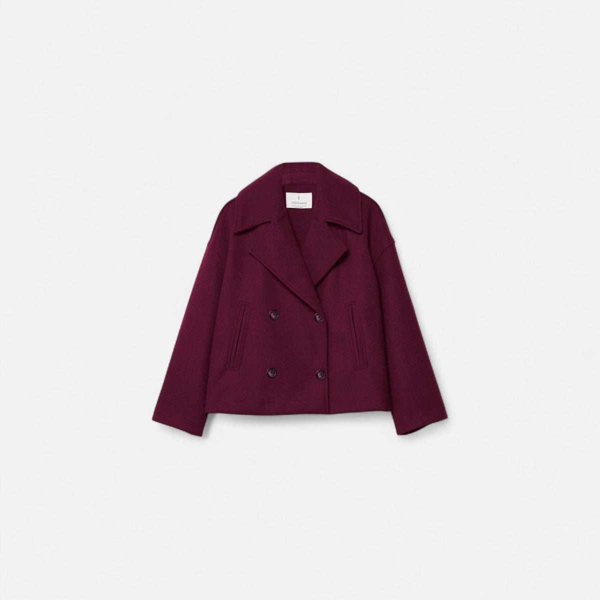 Chaqueta corta cruzada de mujer con solapas