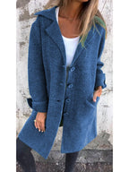 Cappotto donna con revers, chiusura con bottoni, maniche lunghe