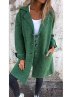 Cappotto donna con revers, chiusura con bottoni, maniche lunghe
