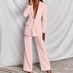 Completo giacca e pantaloni donna con giacca monopetto e pantaloni ampi
