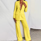 Completo giacca e pantaloni donna con giacca monopetto e pantaloni ampi