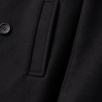 Manteau d'hiver homme croisé à revers, noir