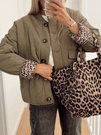 Veste matelassée femme à col montant et poches