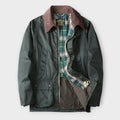 Męska kurtka użytkowa z kołnierzem i kieszeniami, pokazana w kilku kolorach