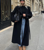 Manteau long femme d'hiver oversize noir