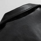 Veste homme noire à col et zip, coupe droite