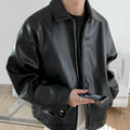 Veste homme noire à col et zip, coupe droite