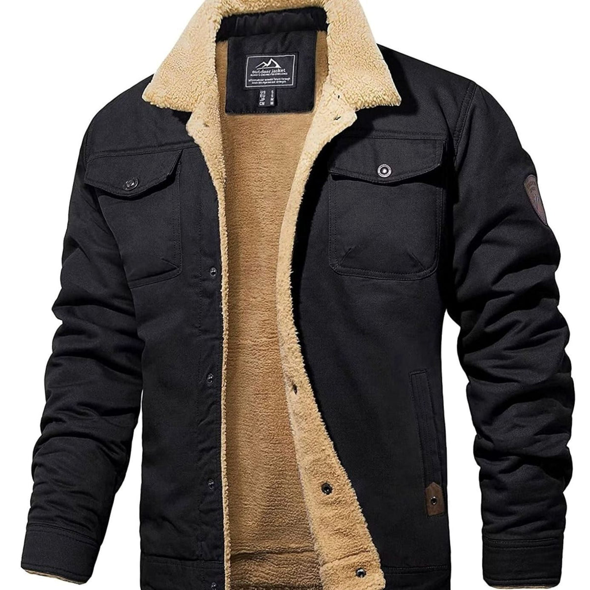 Chaqueta trucker de hombre con cuello en contraste y automáticos