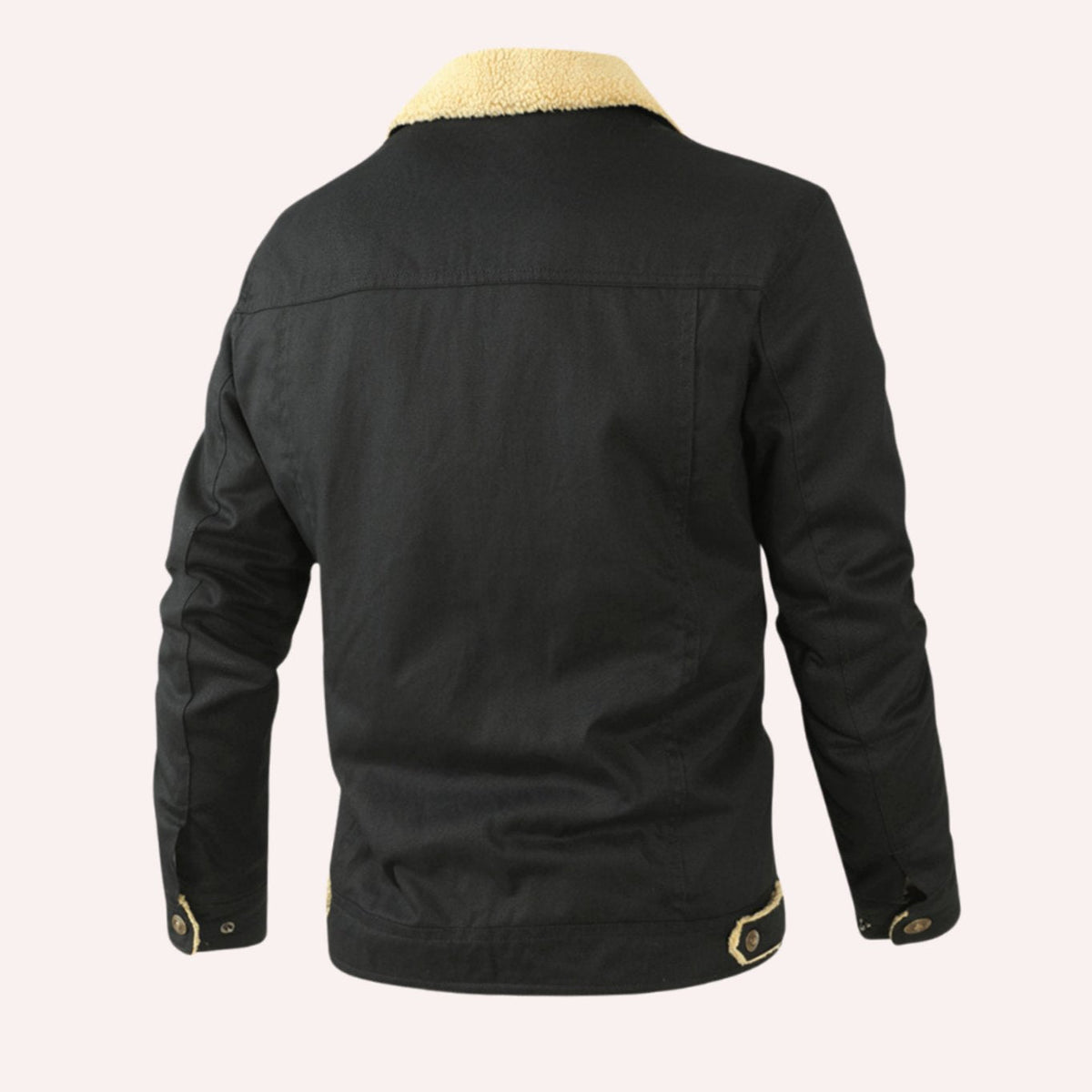 Chaqueta trucker de hombre con cuello en contraste y automáticos