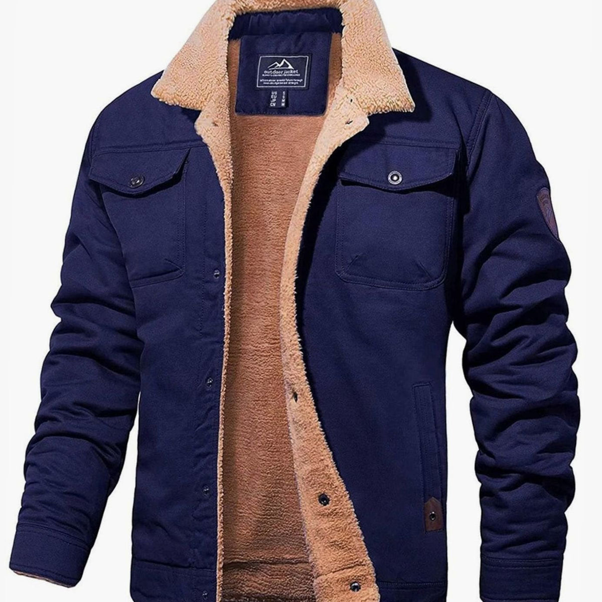 Chaqueta trucker de hombre con cuello en contraste y automáticos