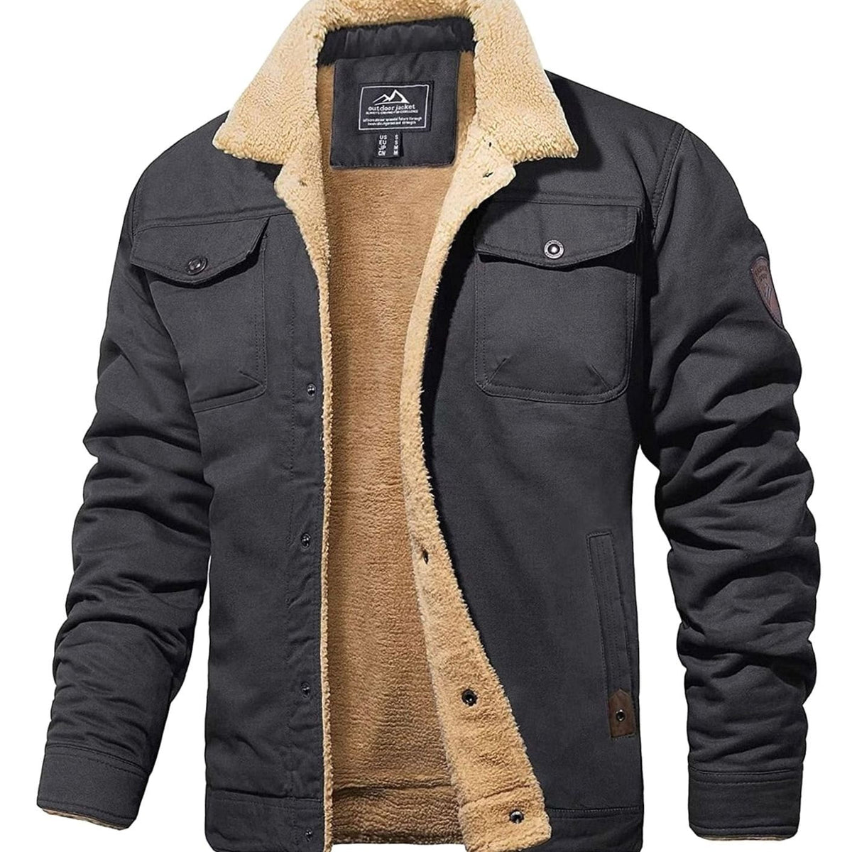 Chaqueta trucker de hombre con cuello en contraste y automáticos