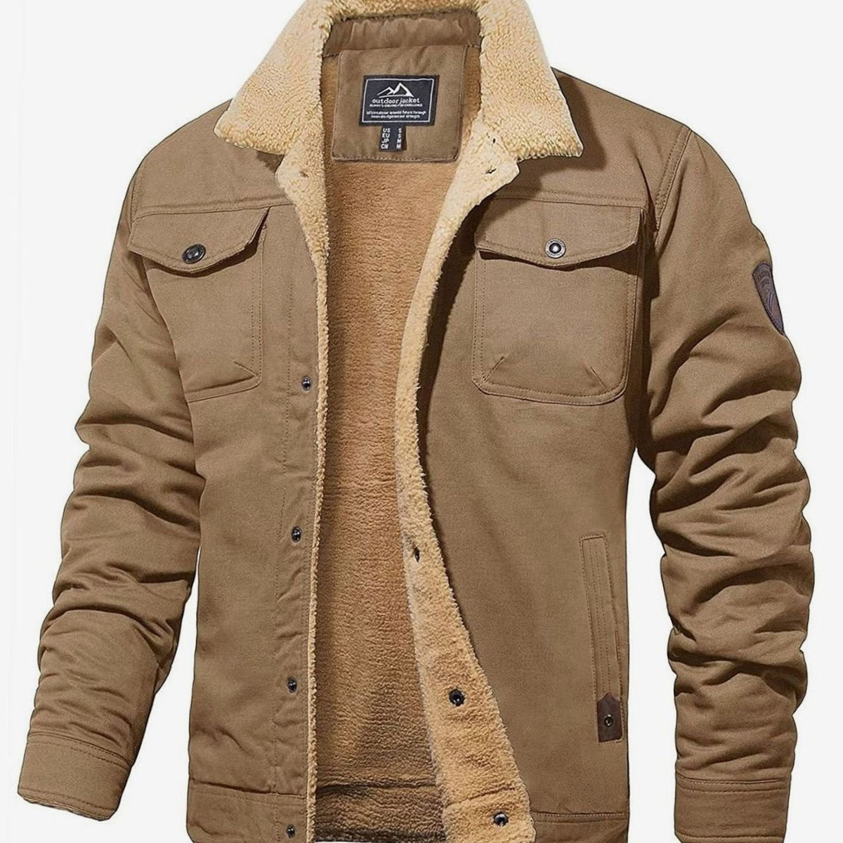 Chaqueta trucker de hombre con cuello en contraste y automáticos