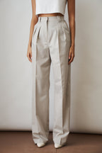 Pantaloni donna a vita alta con gambe ampie