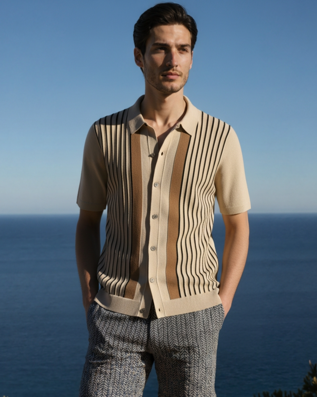 Polo donna in maglia con colletto