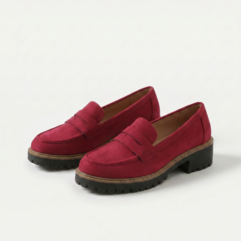 Mocassins de mulher com plataforma e tira decorativa