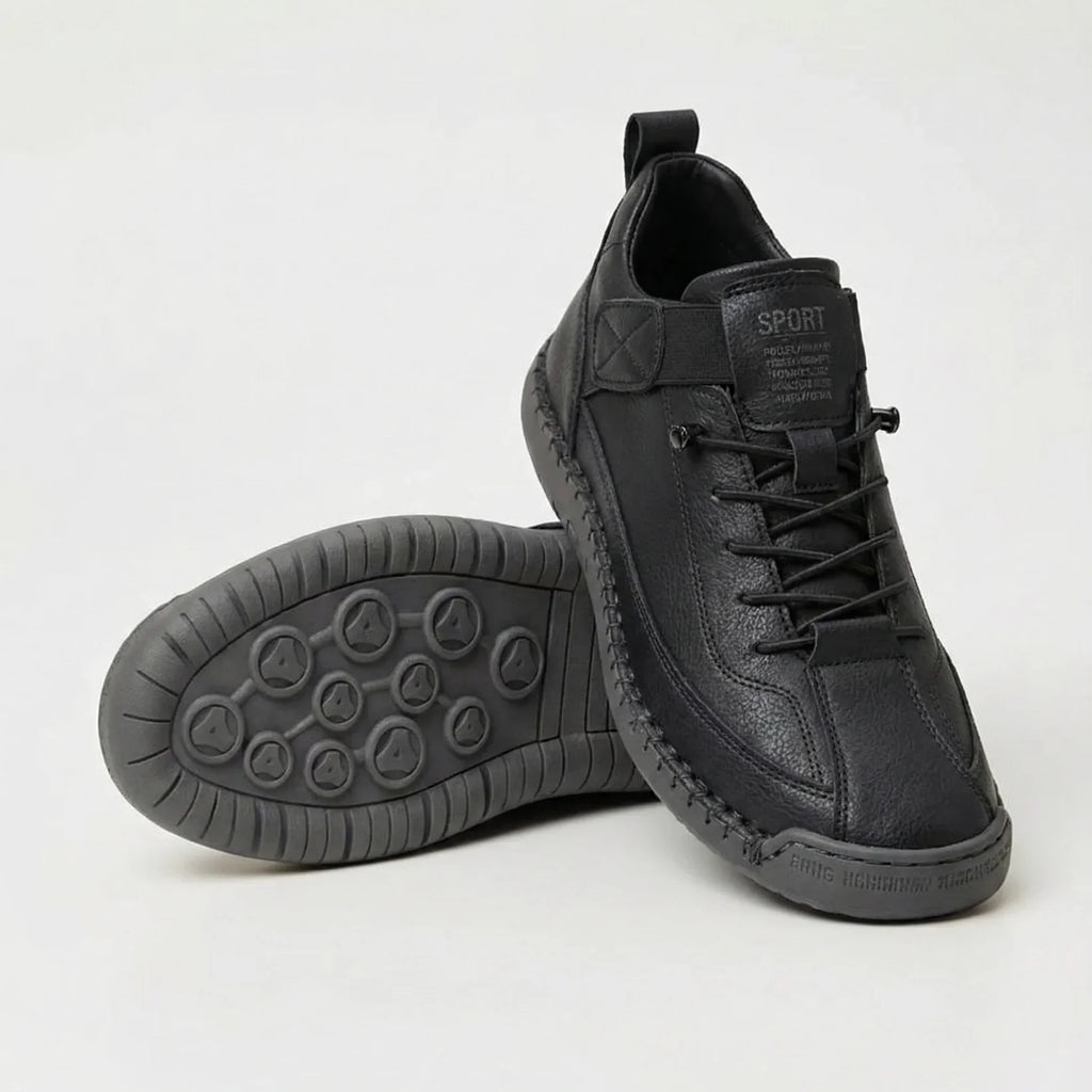 Sportowe sneakersy sznurowane z ozdobnym paskiem i płaską podeszwą