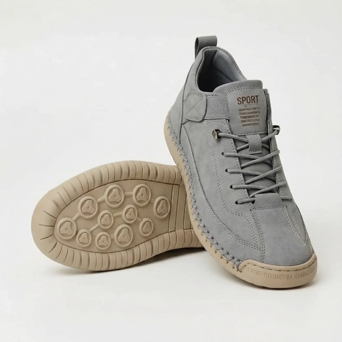 Sportowe sneakersy sznurowane z ozdobnym paskiem i płaską podeszwą