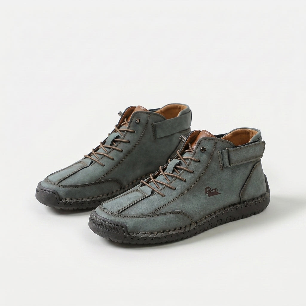 Zapatillas altas unisex con cordones y tira