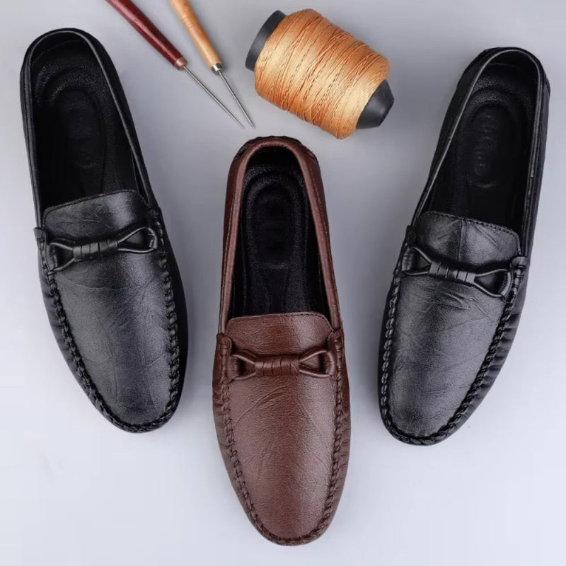 Mocassini uomo classici con fascia decorativa
