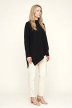 Pull femme oversize à col roulé, asymétrique
