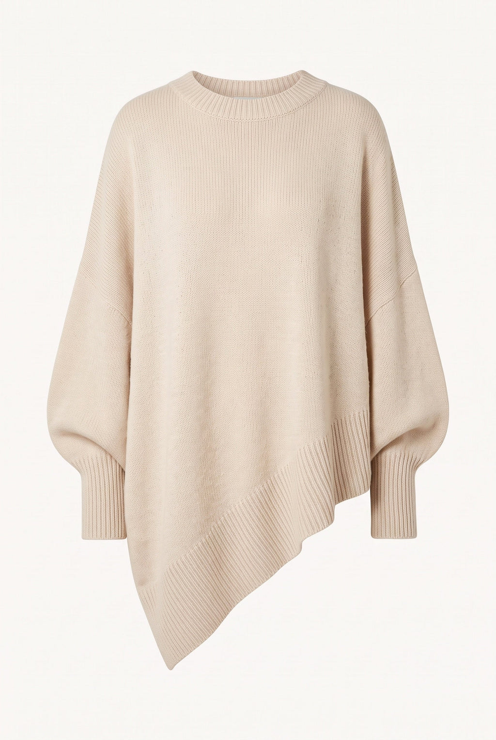 Pull femme oversize à col roulé, asymétrique