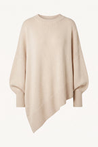 Pull femme oversize à col roulé, asymétrique