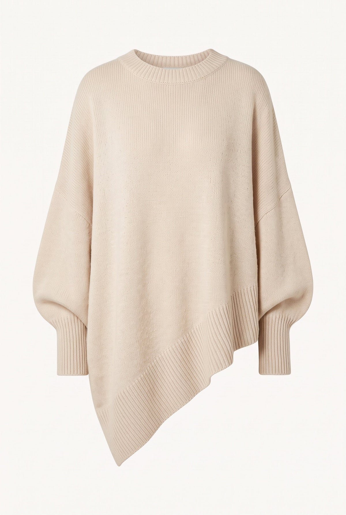 Pull femme oversize à col roulé, asymétrique