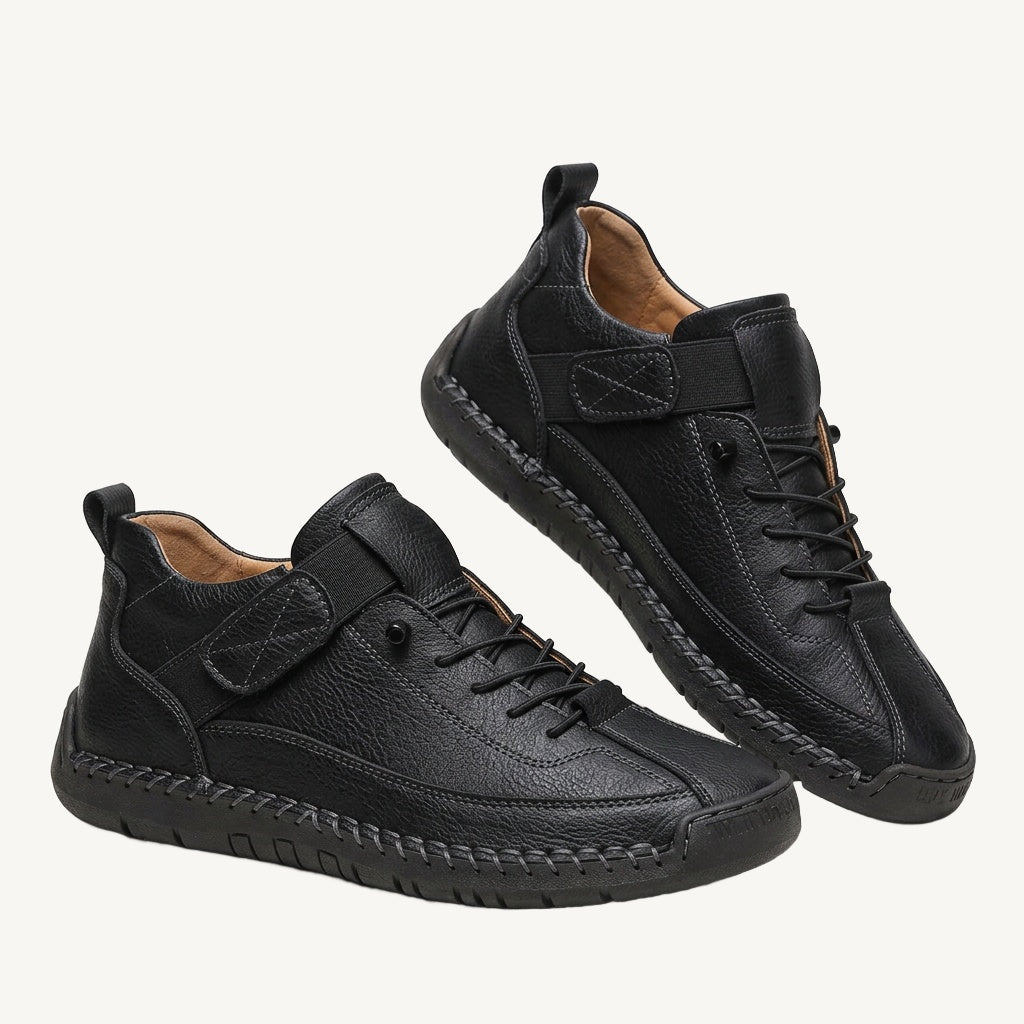 Damskie sneakersy za kostkę z sznurowaniem, paskiem na rzep i płaską podeszwą