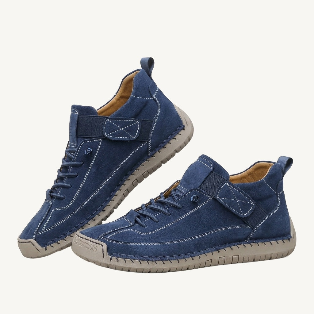 Damskie sneakersy za kostkę z sznurowaniem, paskiem na rzep i płaską podeszwą