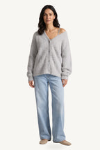 Cárdigan oversize de mujer afelpado con botones