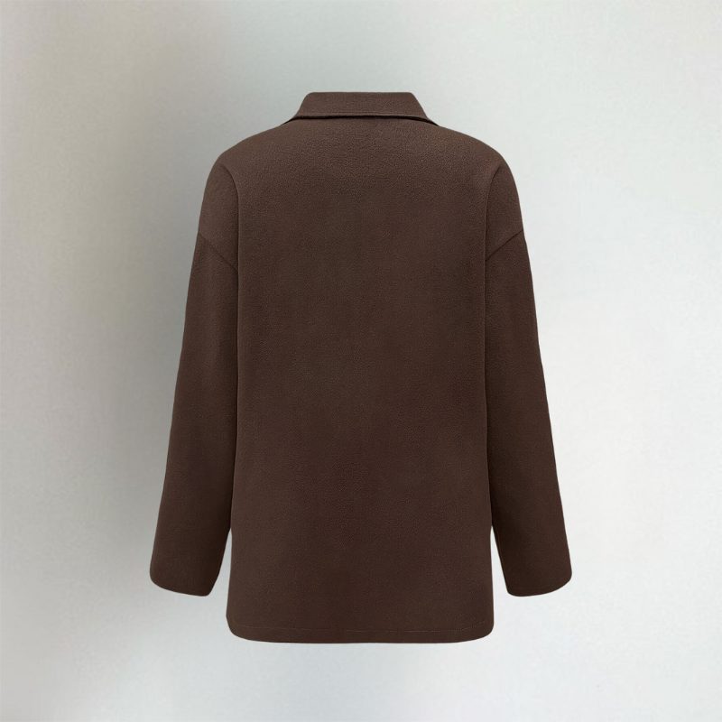 Chaqueta oversize de mujer marrón con cuello camisero