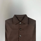 Chaqueta oversize de mujer marrón con cuello camisero