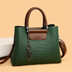 Borsa in pelle donna, tracolla regolabile, classica, compatta