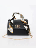Borsa a bauletto donna con foulard e catena
