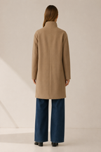 Women's Trench Coat With Button Closure, Stand-Up Collar
