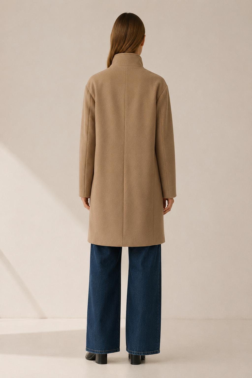 Trench femme boutonné, col montant