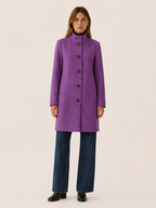 Women's Trench Coat With Button Closure, Stand-Up Collar