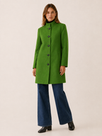 Women's Trench Coat With Button Closure, Stand-Up Collar