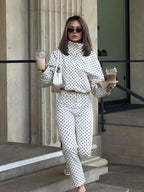 Veste femme à pois, courte, à col montant et zip
