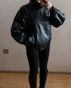 Giacca donna asimmetrica con collo alto e tasche