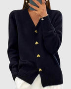 Cardigan donna con scollo a V e bottoni