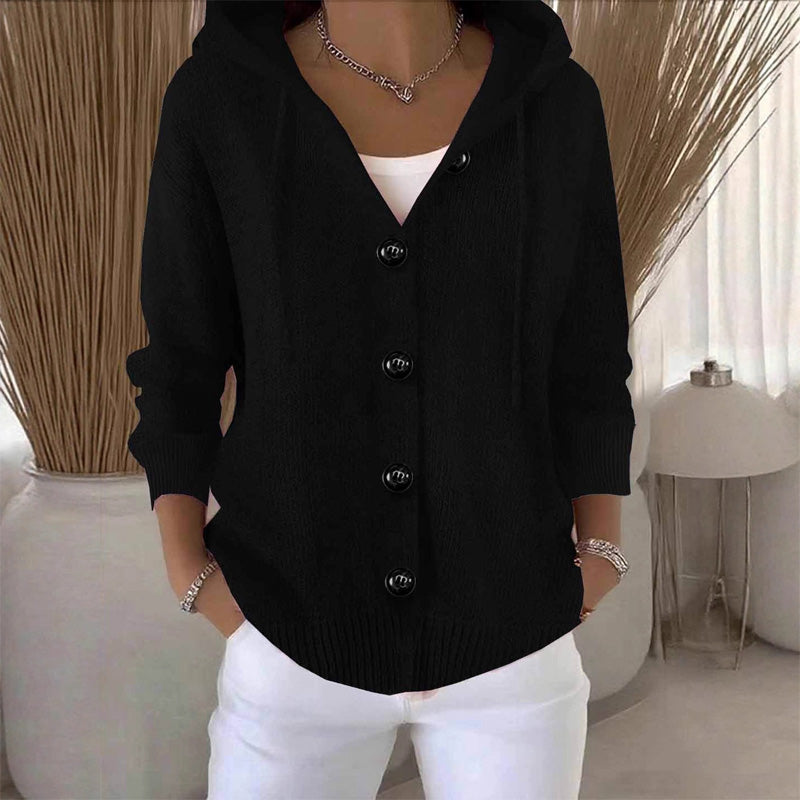 Cardigan donna in maglia tinta unita a maniche lunghe